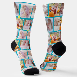 Create your own Fun 5-photo collage Crew  Socks