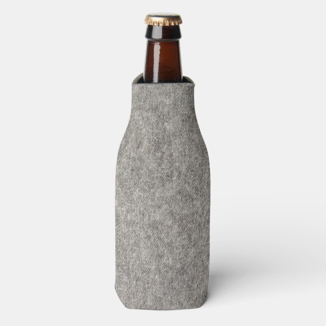 Create your own | Furry grey fabric Bottle Cooler (Bottle Front)