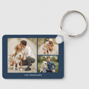 Create Your Own Gallery of 3 Photos Key Ring