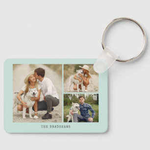 Create Your Own Gallery of 3 Photos Key Ring