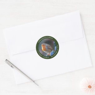 Create your own garden bird photo return address classic round sticker