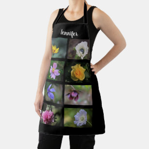 Create your own garden flowers photo collage apron