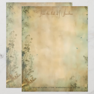 Create Your Own Gilded Garden Vintage Custom Letterhead