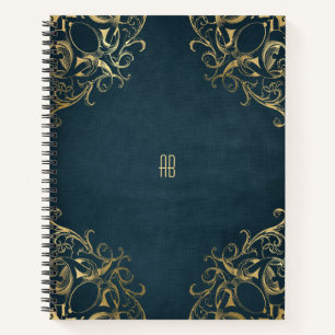 Create Your Own Gilded Navy Blue Notebook