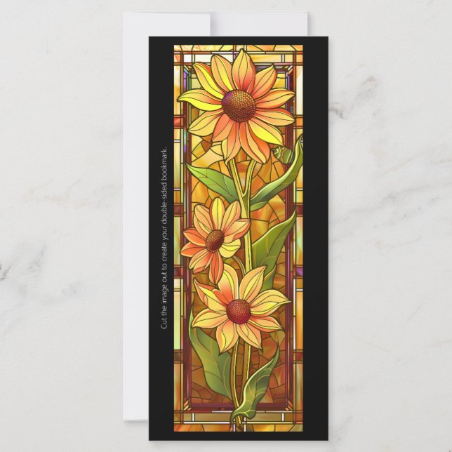 Create Your Own Glass Sunflower Bookmark Card (Front)