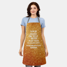Create Your Own Glitter Custom Womens Gold Aprons