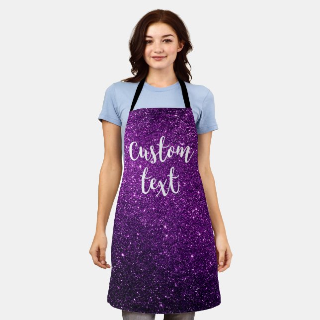 Create Your Own Glitter Mum Girlfriend Custom Apro Apron (Worn)