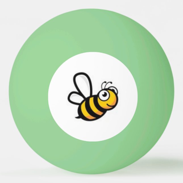 Create Your Own Glow in the Dark Green with Bee Ping Pong Ball (Front)