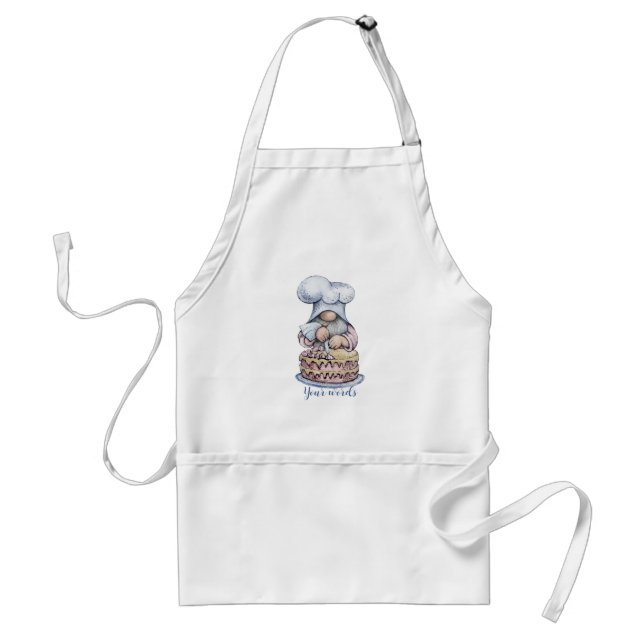 Create Your Own Gnome Baker Decorating a Cake Standard Apron (Front)