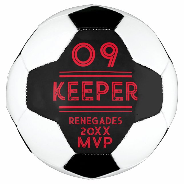 Create Your Own Goalie Keeper MVP Award Soccer Ball (Front)