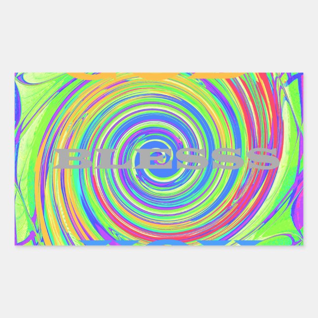 Create Your Own God Bless You Inspirational Text Rectangular Sticker (Front)