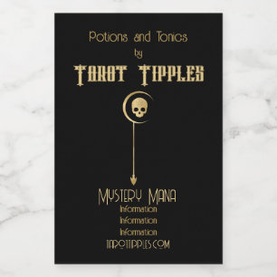 Create Your Own Gold Arcane Death Tarot Wine Label