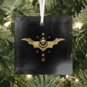 Create Your Own Gold Arcane Devil Tarot Glass Tree Decoration
