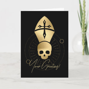 Create Your Own Gold Arcane Hierophant Tarot Holiday Card