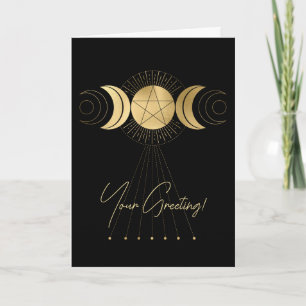 Create Your Own Gold Arcane High Priestess Tarot Holiday Card