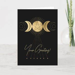 Create Your Own Gold Arcane High Priestess Tarot Holiday Card
