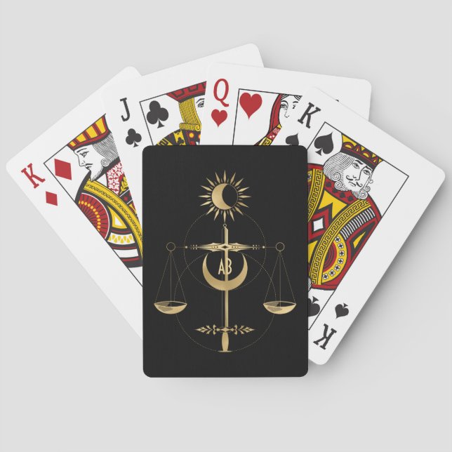 Create Your Own Gold Arcane Justice Tarot Playing Cards (Back)