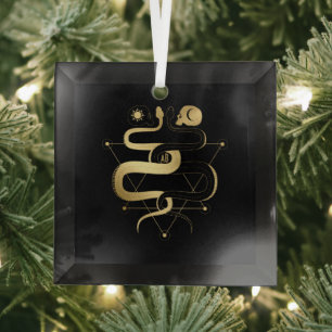 Create Your Own Gold Arcane Lovers Tarot Glass Tree Decoration