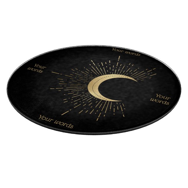 Create Your Own Gold Arcane Moon Tarot Cutting Board (Corner)