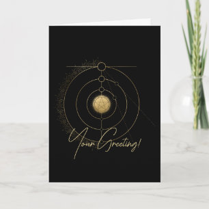Create Your Own Gold Arcane Pentacle Tarot Holiday Card