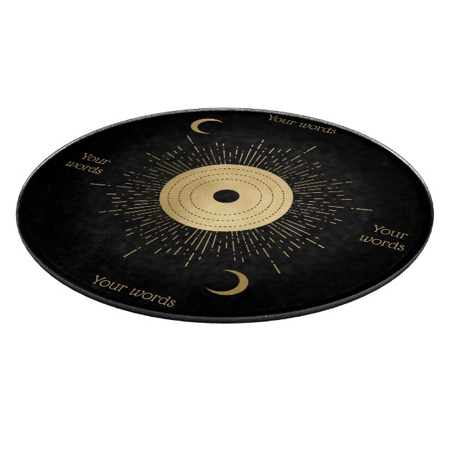 Create Your Own Gold Arcane Sun Tarot Cutting Board (Corner)