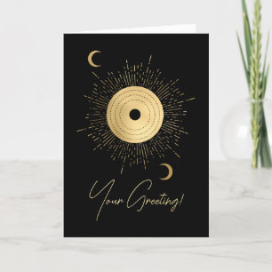 Create Your Own Gold Arcane Sun Tarot Holiday Card