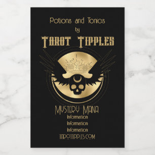 Create Your Own Gold Arcane Temperance Tarot Wine Label