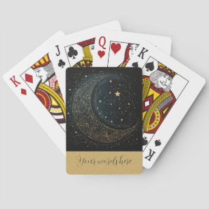 Create Your Own Gold Filigree Moon Celestial Playing Cards