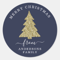 Create Your Own Gold Glitter Christmas Blue