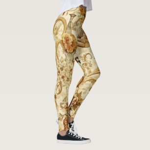 Create Your Own Gold Musical Instrument Collage Leggings