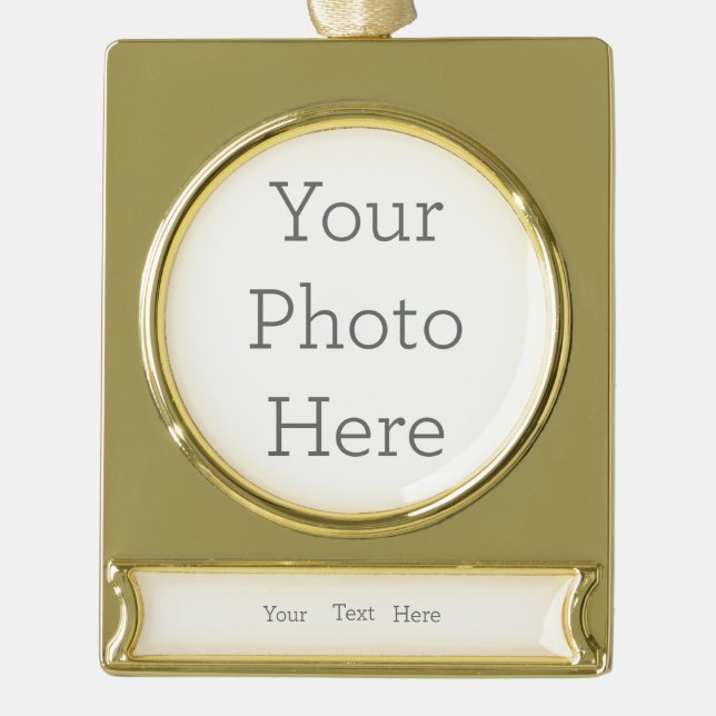 Custom Banner Ornament - Gold Tone (Front)