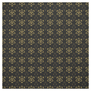 Create Your Own Gold Triquetra Moon Goddess Black Fabric