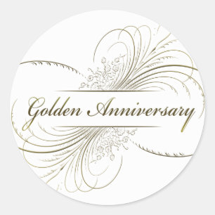 Create Your Own Golden Anniversary Design Classic Round Sticker