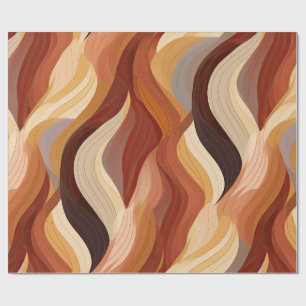 Create Your Own Golden Brown Ombre Waves Wrapping Paper