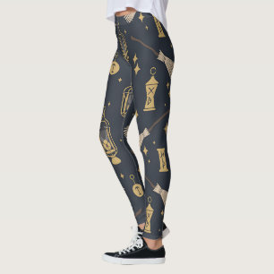 Create Your Own Golden Celestial Lanterns Brooms Leggings