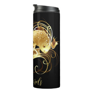 Create Your Own Golden Gold Fish Thermal Tumbler