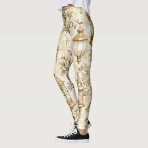 Create Your Own Golden Magic Lantern Floral Damask Leggings