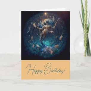 Create Your Own Golden Mermaid Paradise Holiday Card