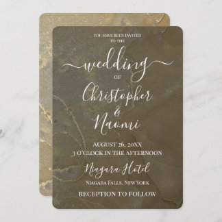 Create Your Own Golden Natural Marble Invitation