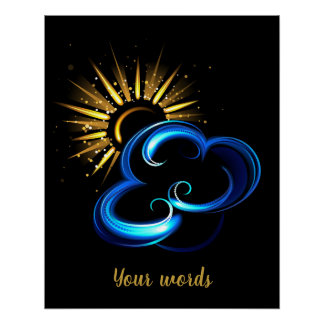 Create Your Own Golden Sun & Blue Cloud Poster