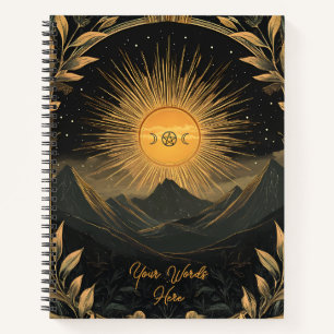 Create Your Own Golden Sunrise Floral Landscape Notebook