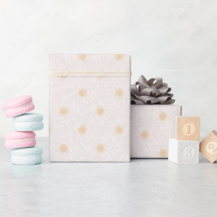 Create Your Own Golden Yellow Stars Cream Wrapping Paper