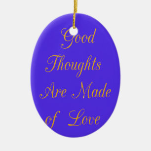 Create Your Own Good Thoughts With Love  Ceramic Tree Decoration