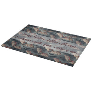 Create Your Own Gothic Bats Grey Cutting Board