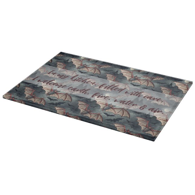 Create Your Own Gothic Bats Grey Cutting Board (Corner)