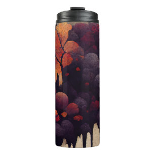 Create Your Own Gothic Orange & Purple Trees Thermal Tumbler