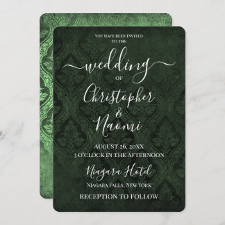 Create Your Own Gothic Rustic Damask Pattern Invitation