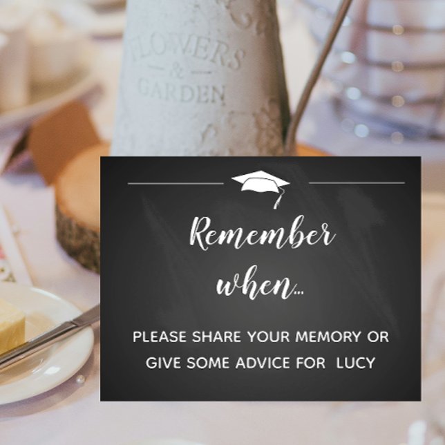 create your own GRADUATE party sign, Remember when Postcard (Creator Uploaded)