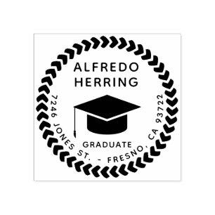 Create Your Own Graduation Circular Rope Cap Rubber Stamp