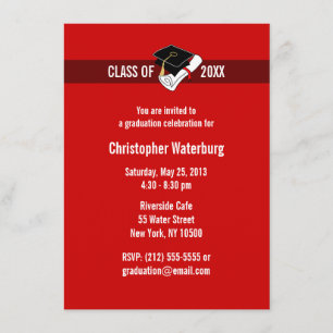 Create Your Own Graduation Invitation Red 10